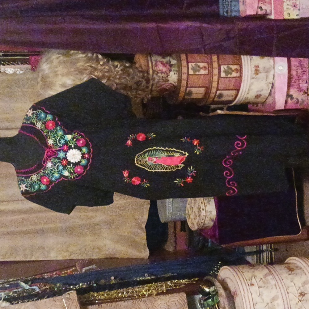 Our Lady Of Guadalupe Floral Embroidery Dress Xxl Gem